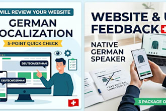 review your website and give honest german language and UI feedback