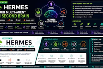 setup hermes multi agent second brain obsidian memory n8n mcp claude code