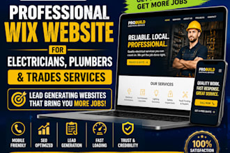 design a professional wix website for electricians, plumbers and trades services