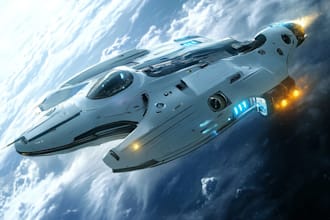 illustrate a sci fi spaceship design