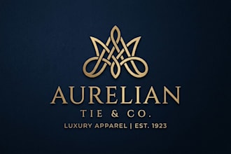 design an elegant tie logo for fashion, menswear and luxury apparel
