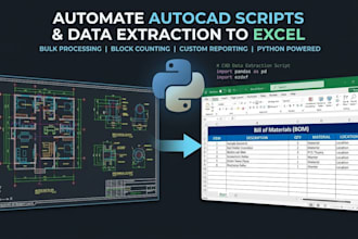 automate autocad scripts and extract data to excel
