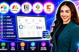 setup optimize airtable monday com notion stackby coda database dashboard expert