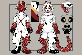 create furry reference sheet fursona ref sheet anthro character design