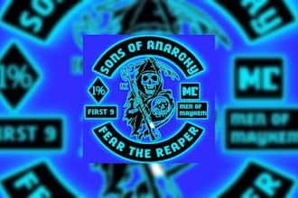 design custom mc kutte patch, biker patch, motorcycle club logo