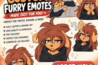 draw custom furry stickers for discord or telegram stickers