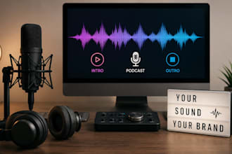 produce full audio branding production podcast intro and outro jingle