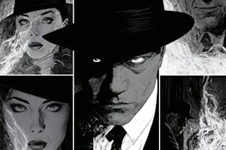 create vintage horror comic book illustration