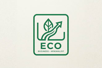 design a modern green square logo for eco, business and minimalist brand