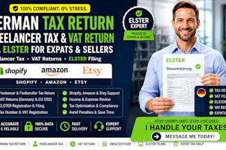 handle german tax return, vat filing and elster tax submission for expats