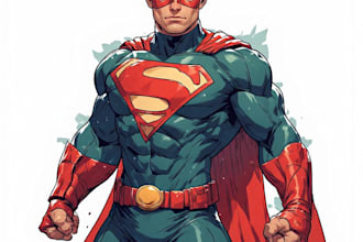 draw superhero character for you