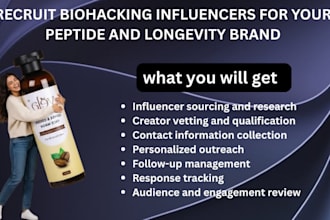 recruit biohacking influencers for your peptide and longevity brand