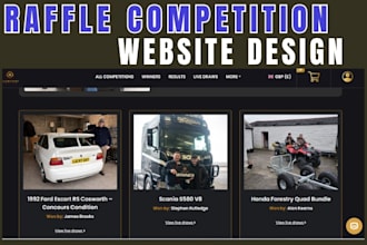 build functional raffle competition website giveaway event ticket website design