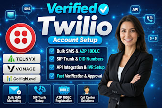 set up twilio and telnyx account for bulk sms sip trunk a2p 10dlc