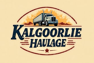 do awesome kalgoorlie haulage vintage logo design