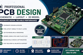 design  pcb schematics, pcb layouts, and 3d pcb models