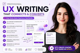 write UX content microcopy UI UX case study resume portfolio website design