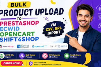 bulk product upload to prestashop ecwid opencart shift4shop via csv url import