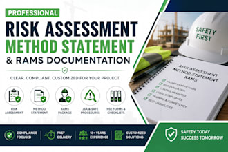 write health and safety risk assessment, method statement and rams
