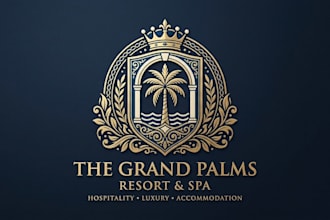 design a luxury hotel logo for resort, hospitality and accommodation business