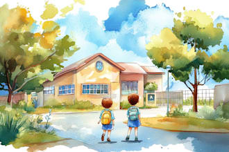 watercolor children book illustration