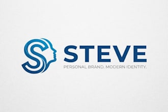 design a professional steve logo for personal brand, business