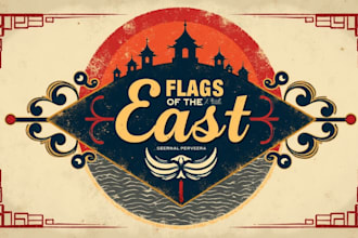 do make flags of the east vintage logo design