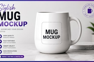 create premium photorealistic mug mockup for your product