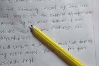 write a latter ,assingment hand writning