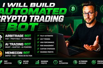 build automated crypto trading bot, arbitrage bot, ai trading bot, memecoin bot