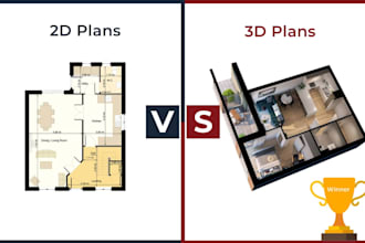 convert 2d floor plans to realistic 3d floor plans in 4k