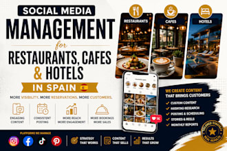 manage, instagram, fb all social media for restaurants cafes and hotels in spain