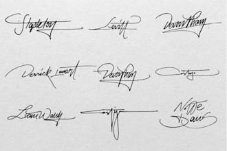design artistic signature or autograph