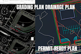 design grading plan, drainage plan, erosion control, site plan and utility plan
