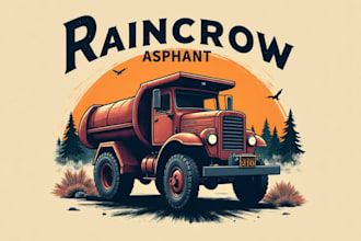 do make raincrow asphalt vintage logo design with first delivery