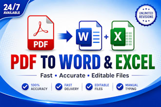 convert PDF to word, excel,