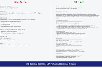 write an ats optimized professional CV and resume