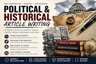write articles on political history and historical events