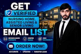 provide nursing home and senior living email lists