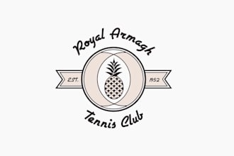 design nostalgic private social tennis club logo