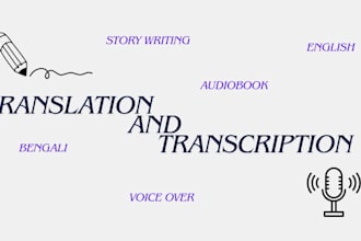 vo, write stories and do english and bengali translations