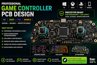 do professional game controller pcb design for PC xbox ps5 mobile, prototype