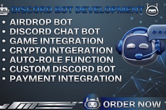 custom discord bot moderation autorole bot game API crypto automation