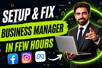 setup meta business manager, fix restricted ad accounts, and manage meta pixel