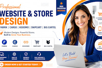 design a professional fabrik cargo kooomo snipcart  big cartel website store