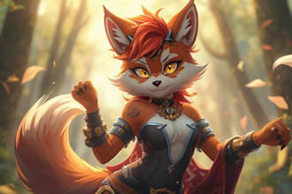 draw furry art, fursona, anthro character, furry pfp and furry oc