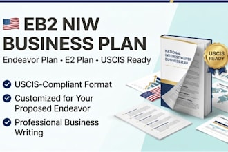write professional eb2 niw business plan and endeavor plan