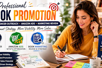 do book promotion with influencer outreach, amazon ads, book marketing review
