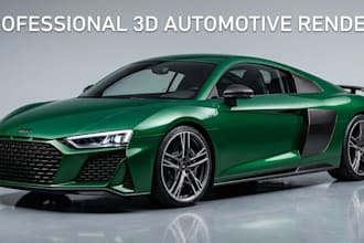 create realistic car rendering and automotive visualization
