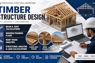 beam joist timber structure wooden framing truss structural plan and calculation